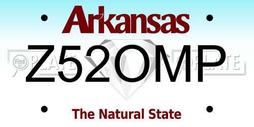 Z52OMP Arkansas License Plate