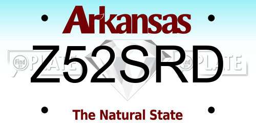 Z52SRD Arkansas License Plate