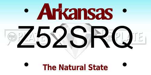 Z52SRQ Arkansas License Plate