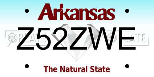 Z52ZWE Arkansas License Plate