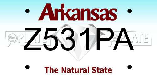 Z531PA Arkansas License Plate