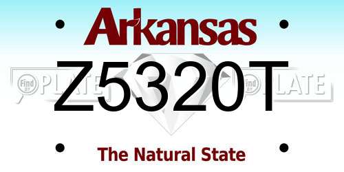 Z5320T Arkansas License Plate
