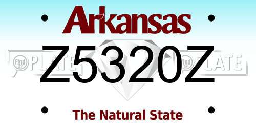 Z5320Z Arkansas License Plate