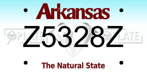 Z5328Z Arkansas License Plate