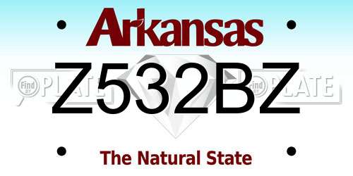Z532BZ Arkansas License Plate