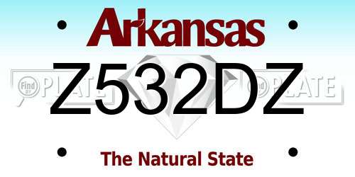 Z532DZ Arkansas License Plate