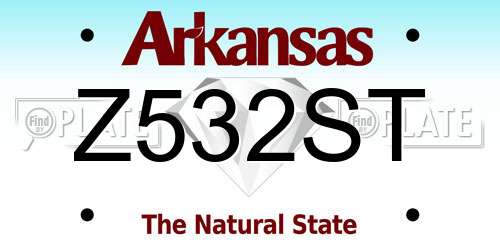Z532ST Arkansas License Plate