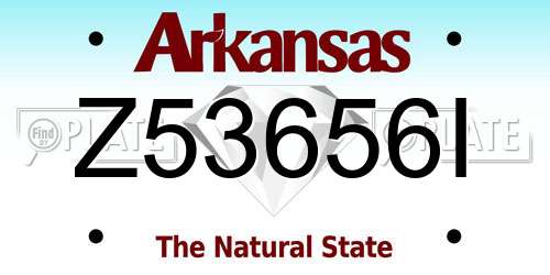 Z53656I Arkansas License Plate