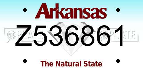 Z536861 Arkansas License Plate
