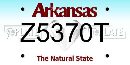 Z5370T Arkansas License Plate
