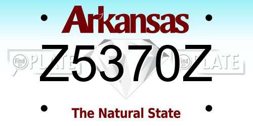 Z5370Z Arkansas License Plate