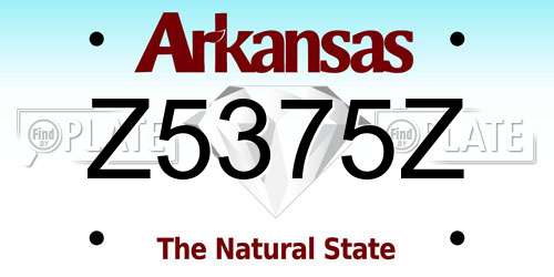 Z5375Z Arkansas License Plate