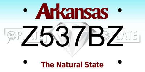 Z537BZ Arkansas License Plate