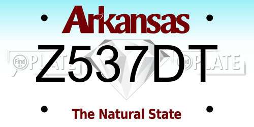 Z537DT Arkansas License Plate