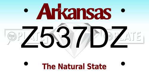 Z537DZ Arkansas License Plate