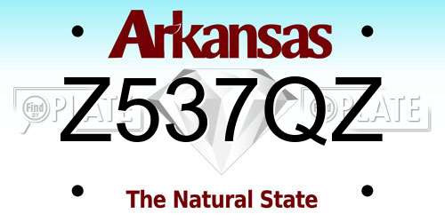 Z537QZ Arkansas License Plate