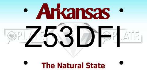 Z53DFI Arkansas License Plate