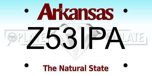 Z53IPA Arkansas License Plate