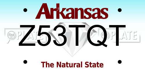 Z53TQT Arkansas License Plate