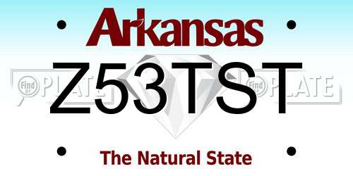 Z53TST Arkansas License Plate