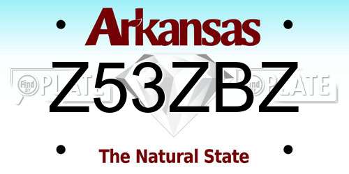 Z53ZBZ Arkansas License Plate
