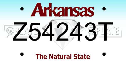 Z54243T Arkansas License Plate