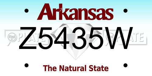 Z5435W Arkansas License Plate