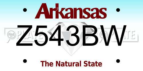 Z543BW Arkansas License Plate
