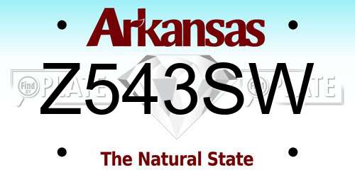 Z543SW Arkansas License Plate