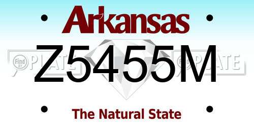 Z5455M Arkansas License Plate