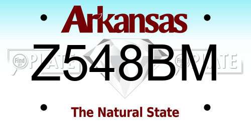 Z548BM Arkansas License Plate