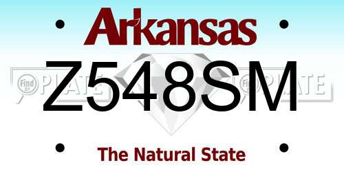 Z548SM Arkansas License Plate