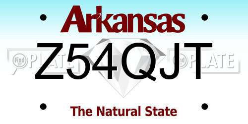 Z54QJT Arkansas License Plate