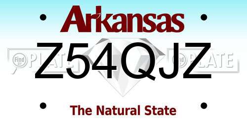 Z54QJZ Arkansas License Plate