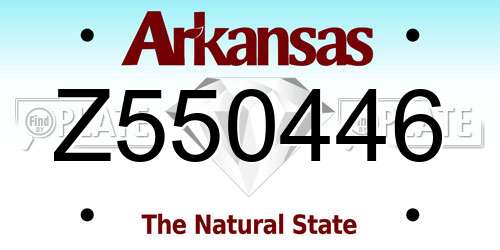 Z550446 Arkansas License Plate
