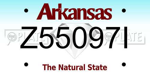 Z55097I Arkansas License Plate