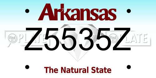 Z5535Z Arkansas License Plate