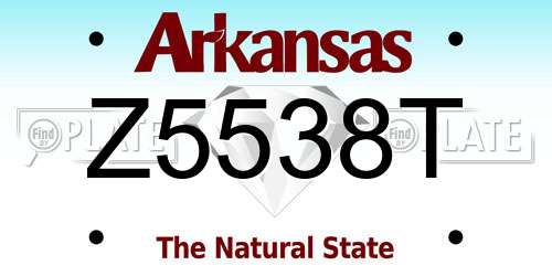 Z5538T Arkansas License Plate
