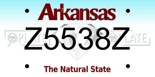 Z5538Z Arkansas License Plate