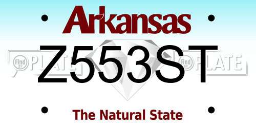 Z553ST Arkansas License Plate