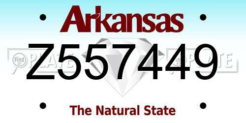 Z557449 Arkansas License Plate