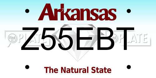 Z55EBT Arkansas License Plate