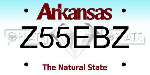 Z55EBZ Arkansas License Plate