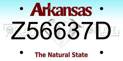 Z56637D Arkansas License Plate