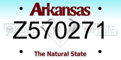 Z570271 Arkansas License Plate