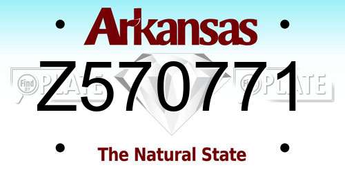 Z570771 Arkansas License Plate