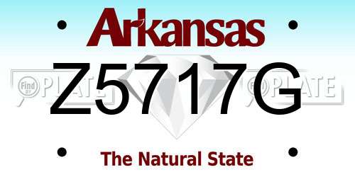 Z5717G Arkansas License Plate