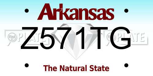Z571TG Arkansas License Plate