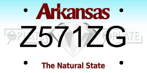 Z571ZG Arkansas License Plate