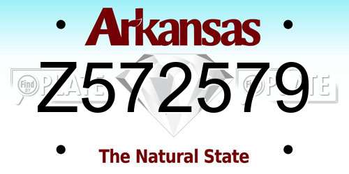 Z572579 Arkansas License Plate